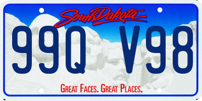 SD license plate 99QV98