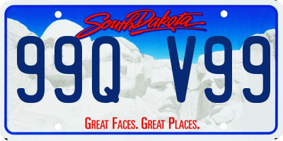 SD license plate 99QV99