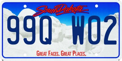 SD license plate 99QW02