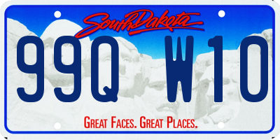 SD license plate 99QW10