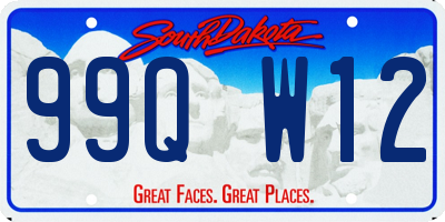 SD license plate 99QW12