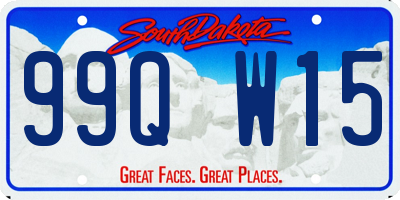 SD license plate 99QW15