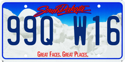 SD license plate 99QW16