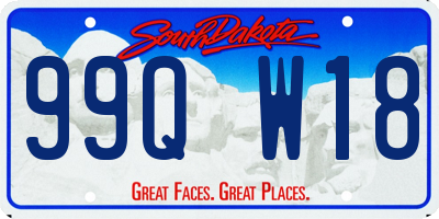 SD license plate 99QW18