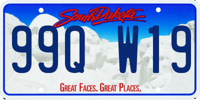 SD license plate 99QW19