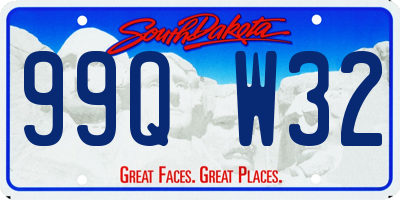 SD license plate 99QW32