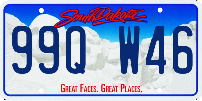 SD license plate 99QW46