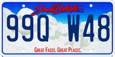 SD license plate 99QW48