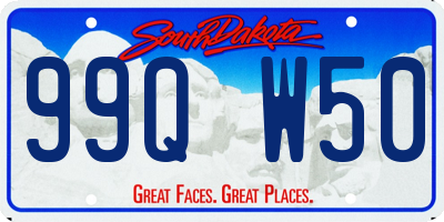 SD license plate 99QW50