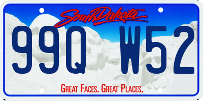 SD license plate 99QW52