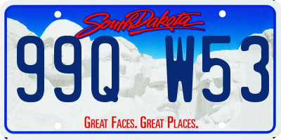 SD license plate 99QW53