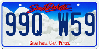 SD license plate 99QW59