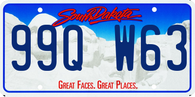SD license plate 99QW63