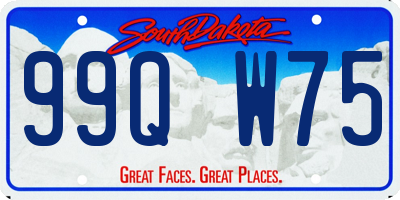 SD license plate 99QW75
