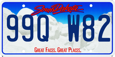 SD license plate 99QW82