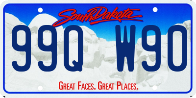 SD license plate 99QW90
