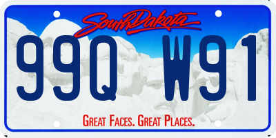 SD license plate 99QW91