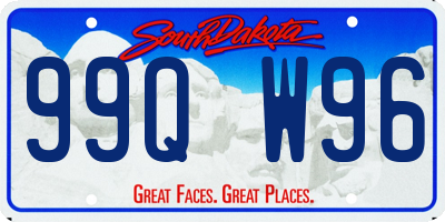 SD license plate 99QW96