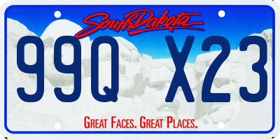 SD license plate 99QX23