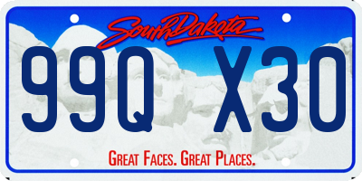 SD license plate 99QX30