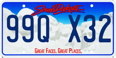 SD license plate 99QX32