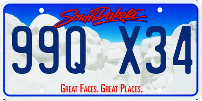 SD license plate 99QX34