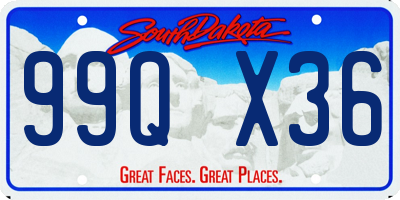 SD license plate 99QX36