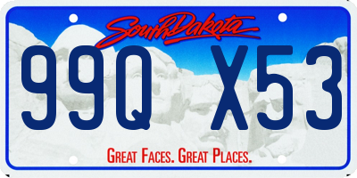 SD license plate 99QX53