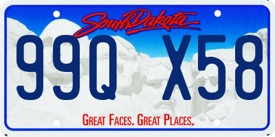 SD license plate 99QX58