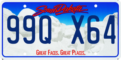 SD license plate 99QX64