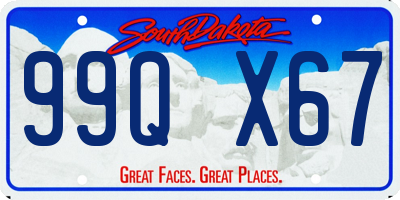 SD license plate 99QX67