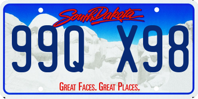SD license plate 99QX98