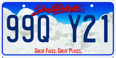 SD license plate 99QY21