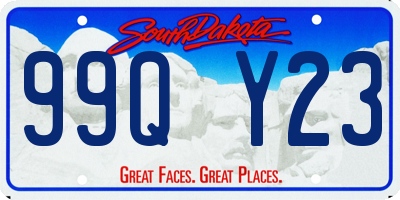 SD license plate 99QY23