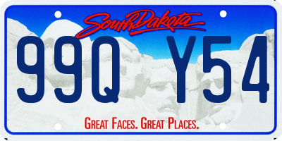 SD license plate 99QY54