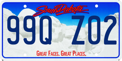 SD license plate 99QZ02