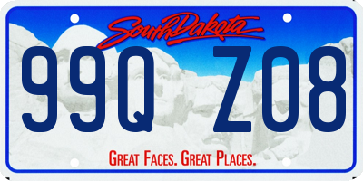 SD license plate 99QZ08