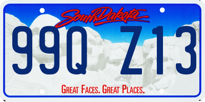 SD license plate 99QZ13