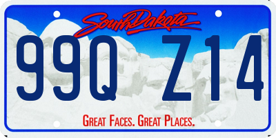 SD license plate 99QZ14