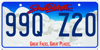 SD license plate 99QZ20