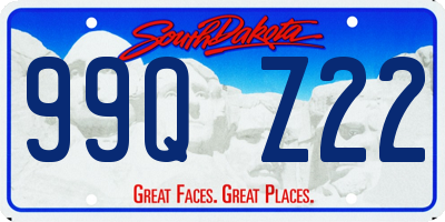 SD license plate 99QZ22
