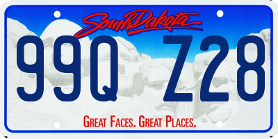 SD license plate 99QZ28