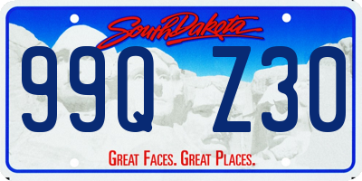 SD license plate 99QZ30