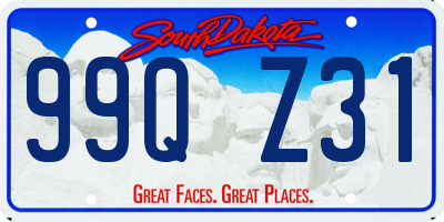 SD license plate 99QZ31