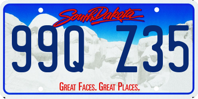 SD license plate 99QZ35