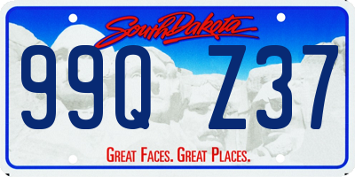 SD license plate 99QZ37