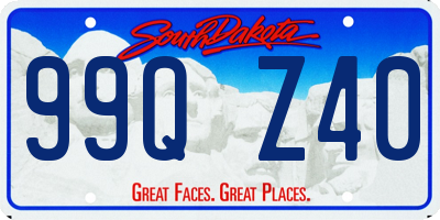 SD license plate 99QZ40