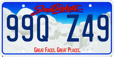 SD license plate 99QZ49