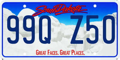 SD license plate 99QZ50