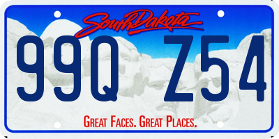 SD license plate 99QZ54